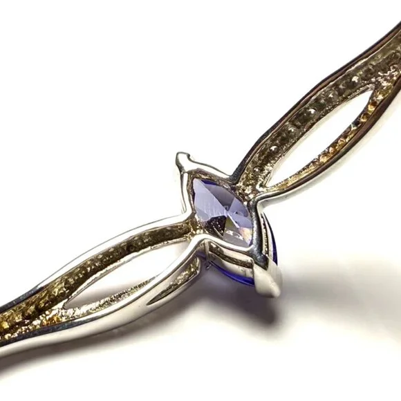 Sterling Silver Tanzanite and CZBangle